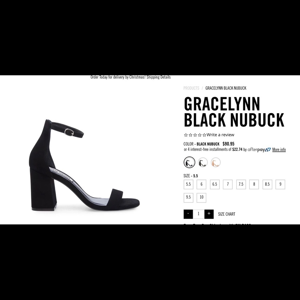 Steve Madden Gracelynn Black Suede Nubuck Heels